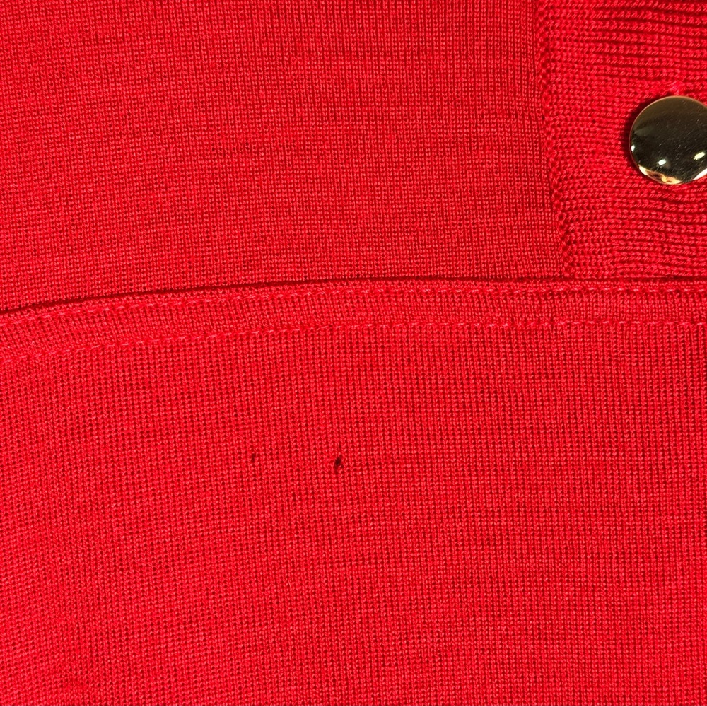 VTG 60s 70s Kiva Sport Red Knit Midi Dress Long Sleeve Modest Housewife size 12 - Picture 4 of 9